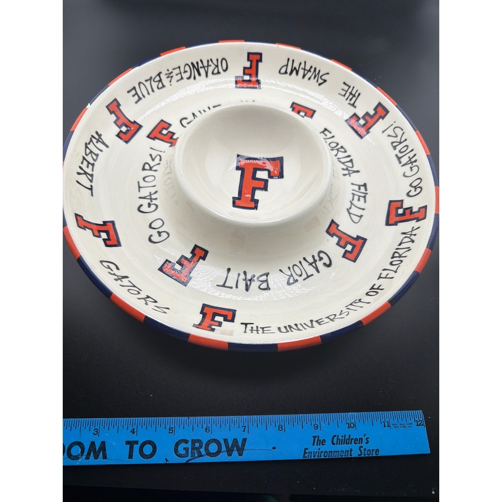 University of Florida Gators Chip and Dip Serving Platter Ceramic 12 Inch UF F